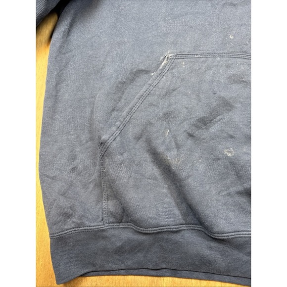 Carhartt K288 Long Sleeve Hoodie Mens L Navy Blue Distressed Workwear Grunge - Picture 15 of 16